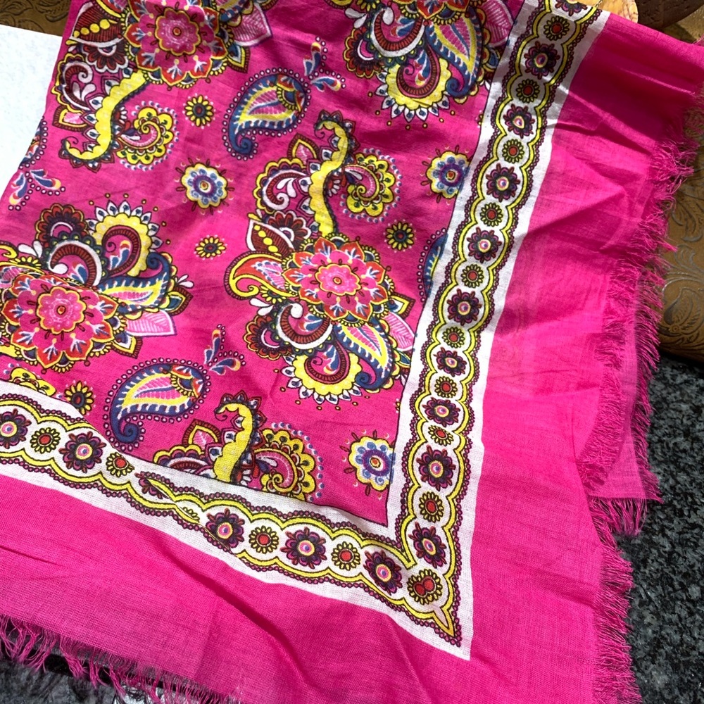 Boho Pink Cotton Scarf - Picture 1 of 1